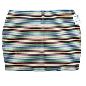 Charlotte Russe Junior's Vtg Rainbow Stripe Stretch Mini Bandage‎ Skirt NWT Sz M